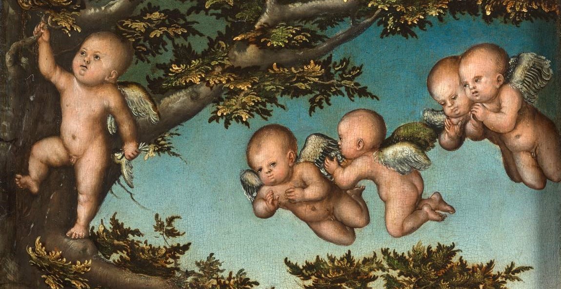 L. Cranach d.Ä.: Heilige Familie mit Engeln (Detail)